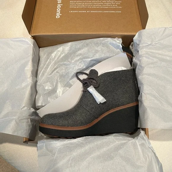 Dr. Scholl's Women's Aurora Gray Wedge Ankle Boots 3.25 Inches Wedge Heel Size 8 - Picture 13 of 16